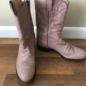 Vintage Dusty Pink Justin Roper Boots 7